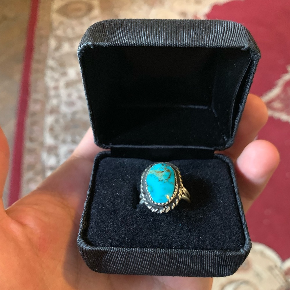 Sterling blue diamond ring